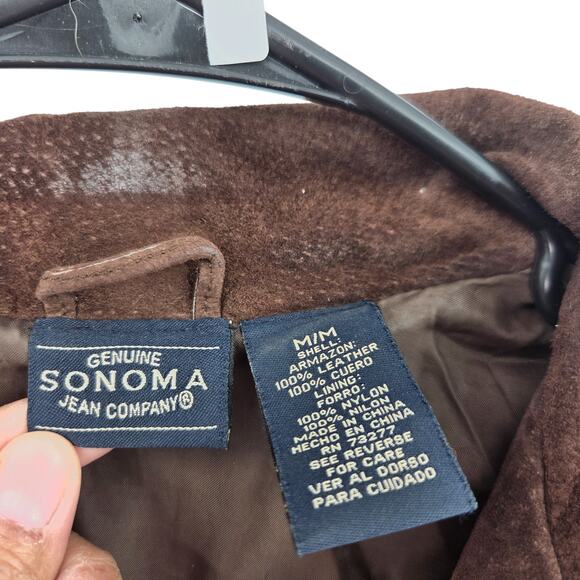 VINTAGE SONOMA MEDIUM LEATHER BOHO SNAKE PAINTED WESTERN LONG SLEEVE JACKET - Picture 3 of 4